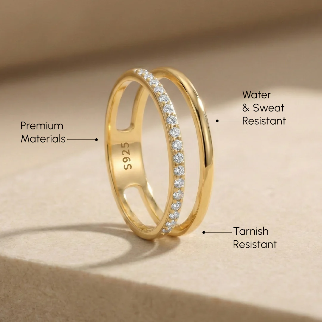Double Band Pave Ring - Image 9