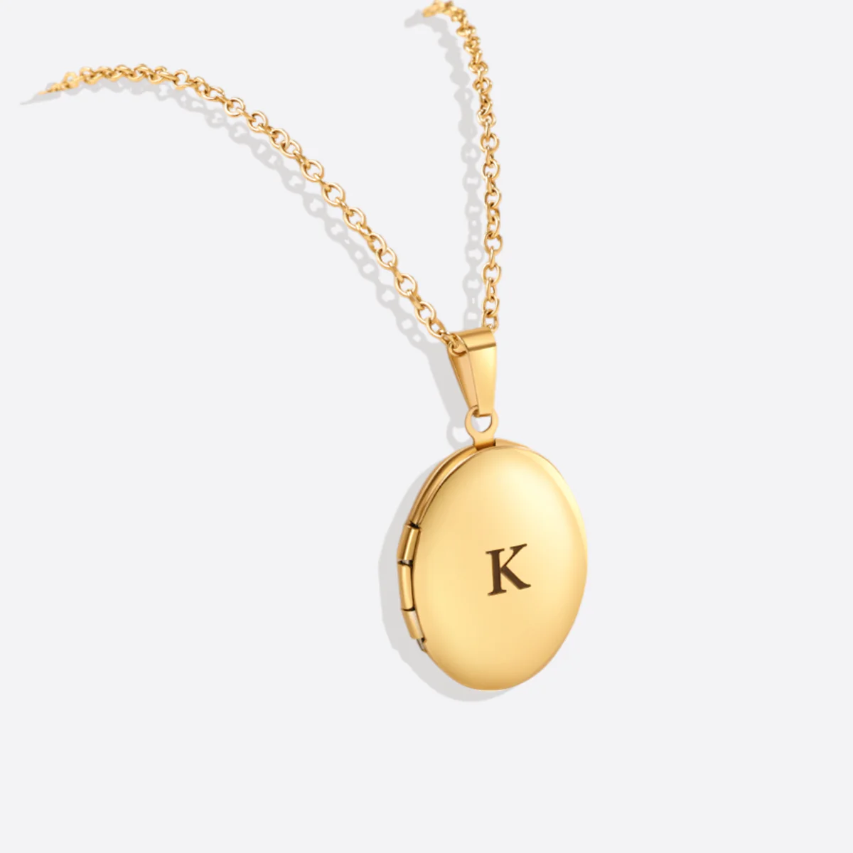 Engraved Oval Photo Locket Necklace - Image 9