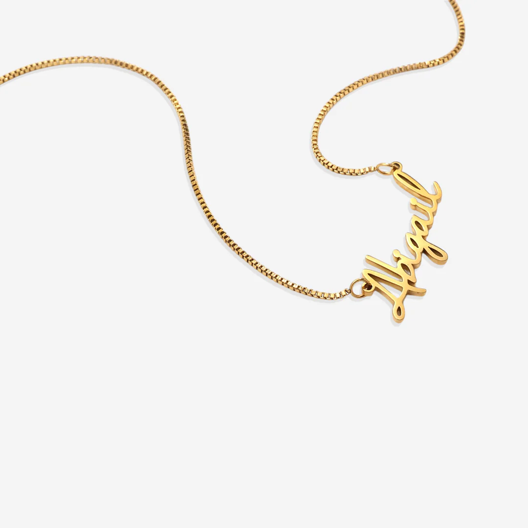 Fairy Name Necklace with Box Chain - Image 38