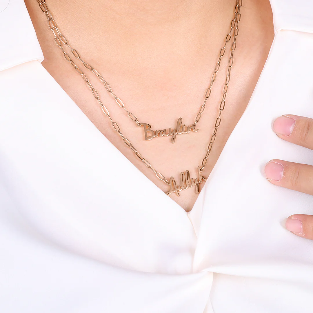 Fairy Name Necklace with Paperclip Chain - Image 22