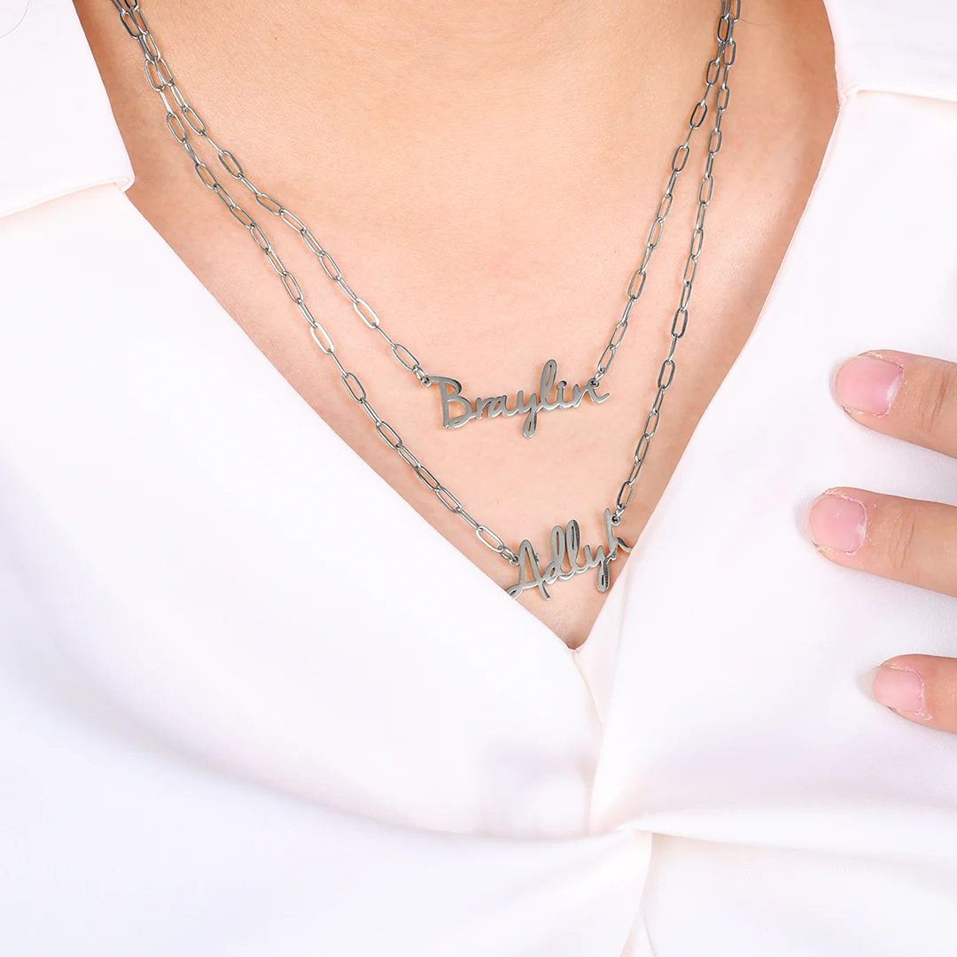 Fairy Name Necklace with Paperclip Chain - Image 23