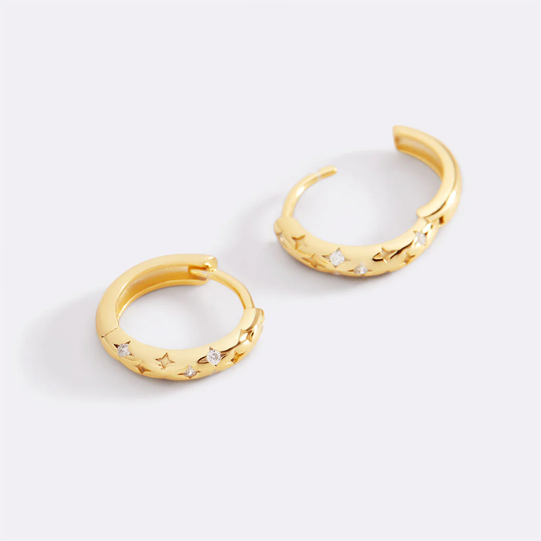 Falling Stars Huggie Hoop Earrings - Image 30