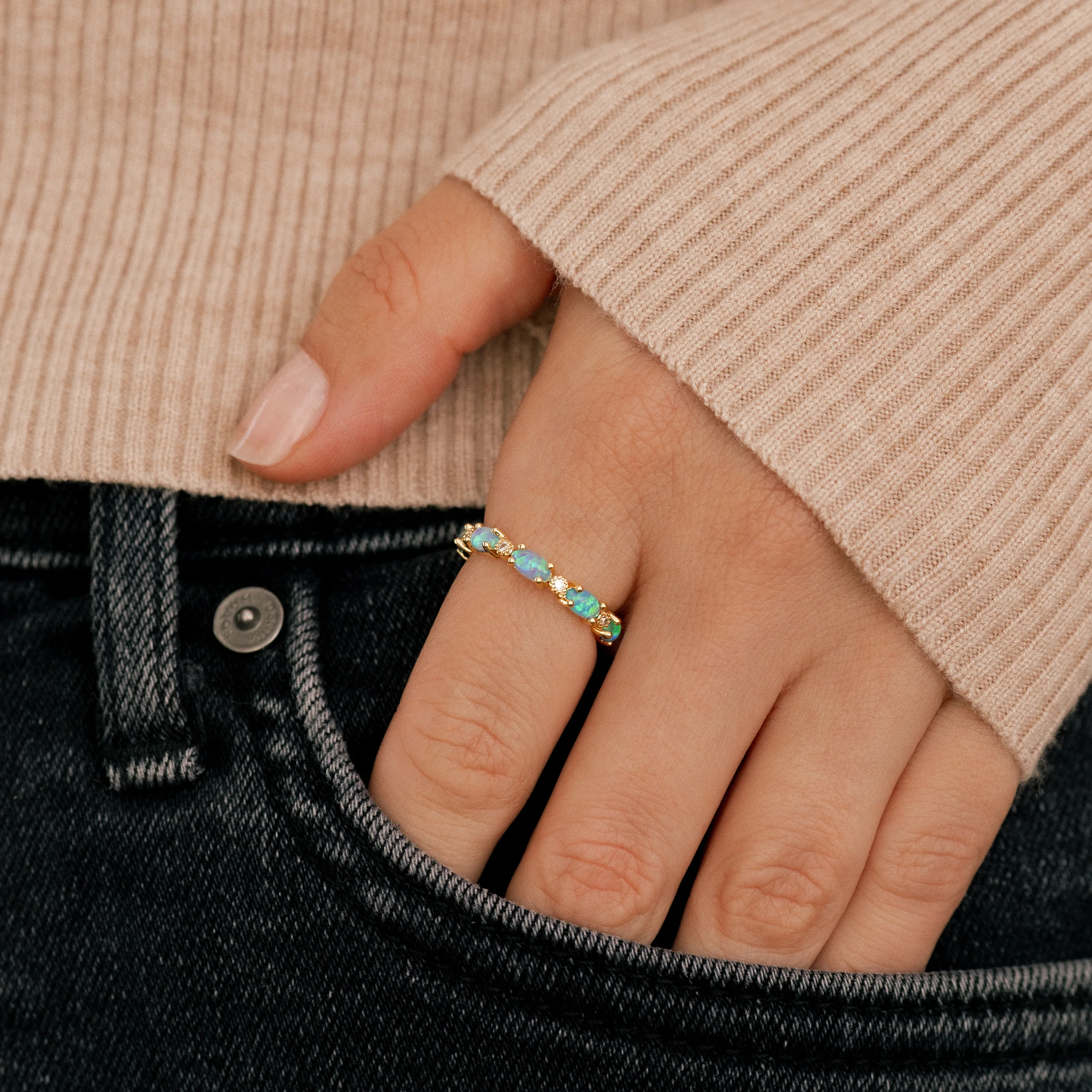 Eternity Fire Opal Ring - Image 51