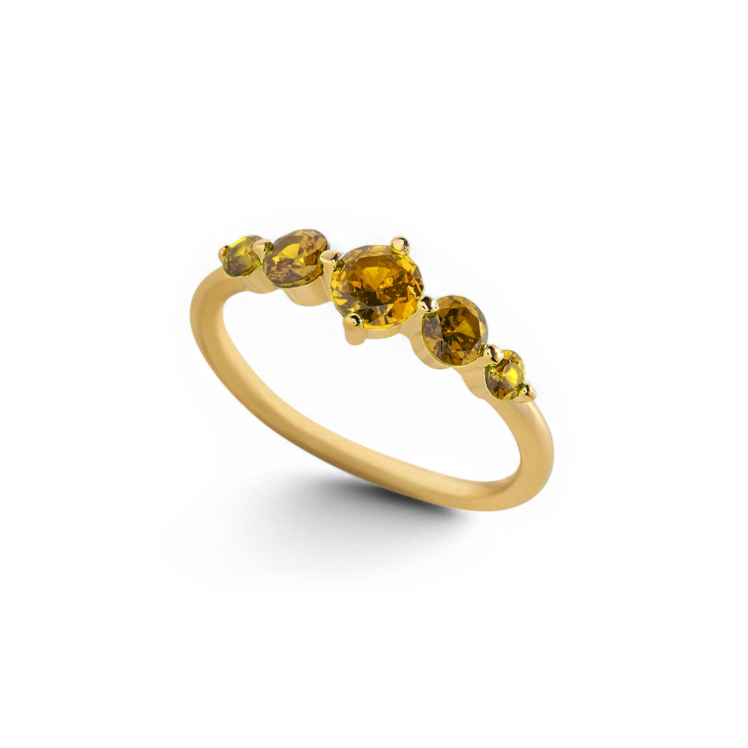 Five Stone Statement Birthstone Ring - Image 14