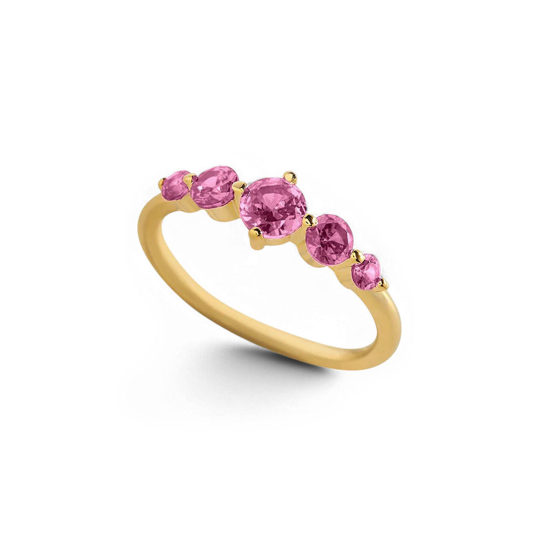 Five Stone Statement Birthstone Ring - Image 15