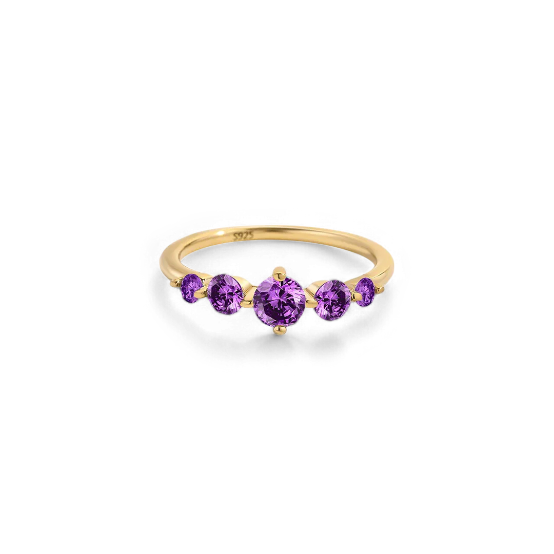 Five Stone Statement Birthstone Ring - Image 37