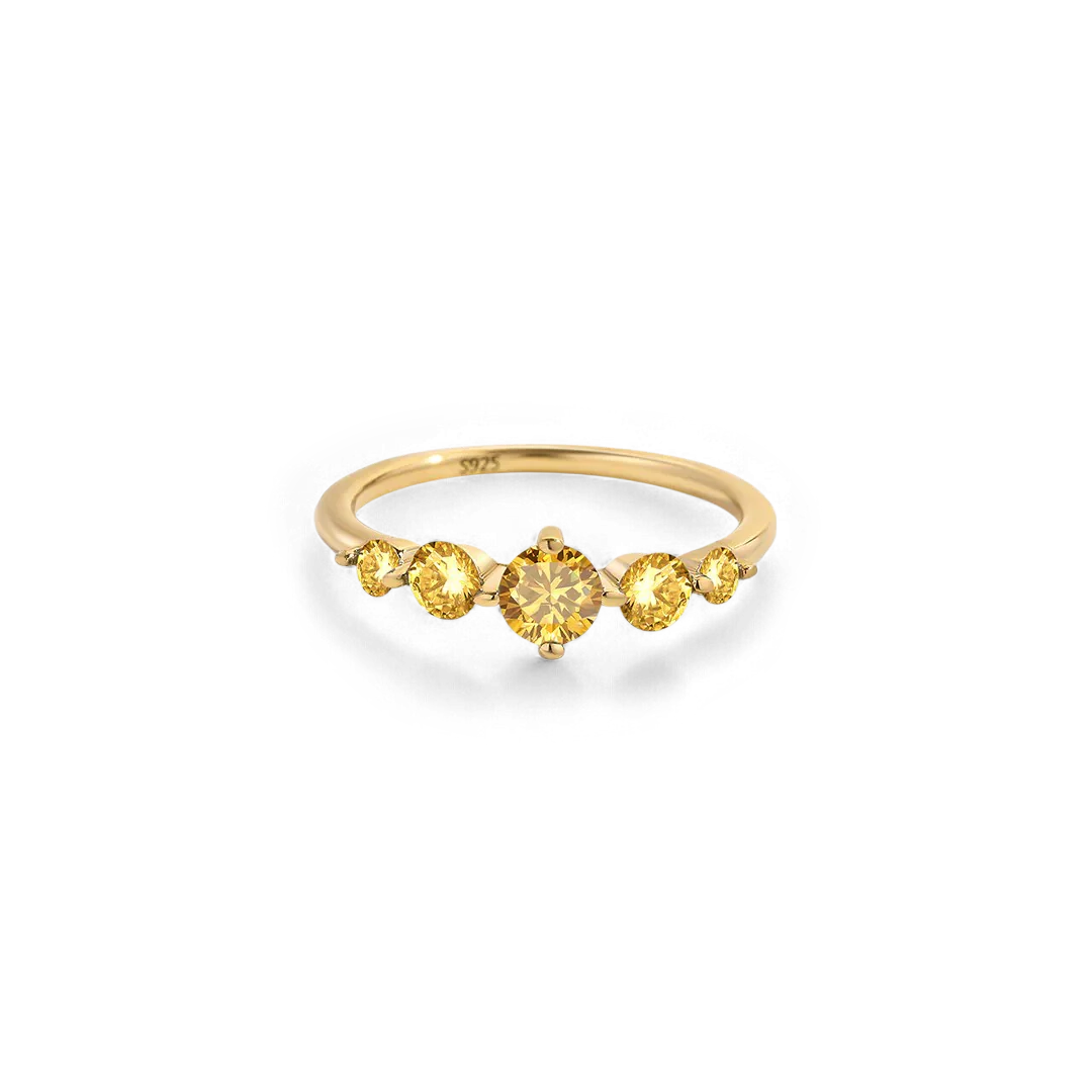 Five Stone Statement Birthstone Ring - Image 40