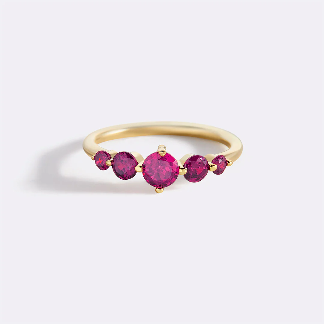 Five Stone Statement Birthstone Ring - Image 56