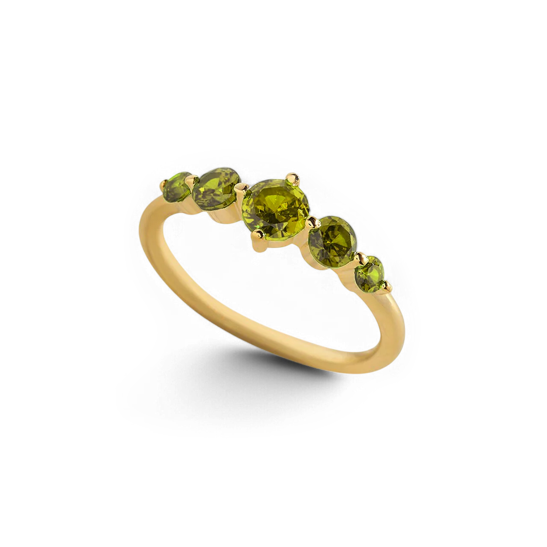Five Stone Statement Birthstone Ring - Image 7