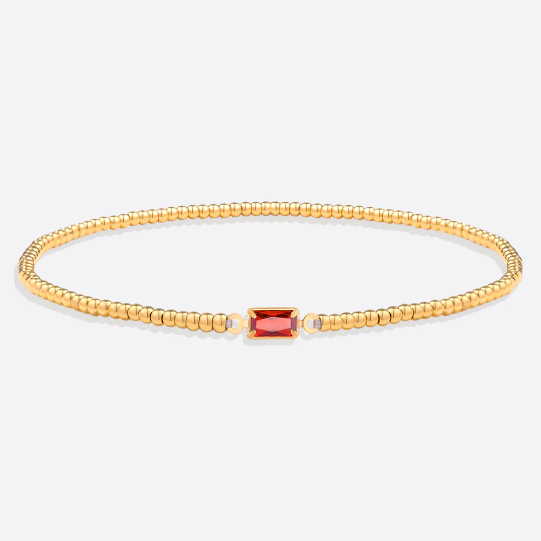 Gold Beaded Birthstone Bracelet - Image 27