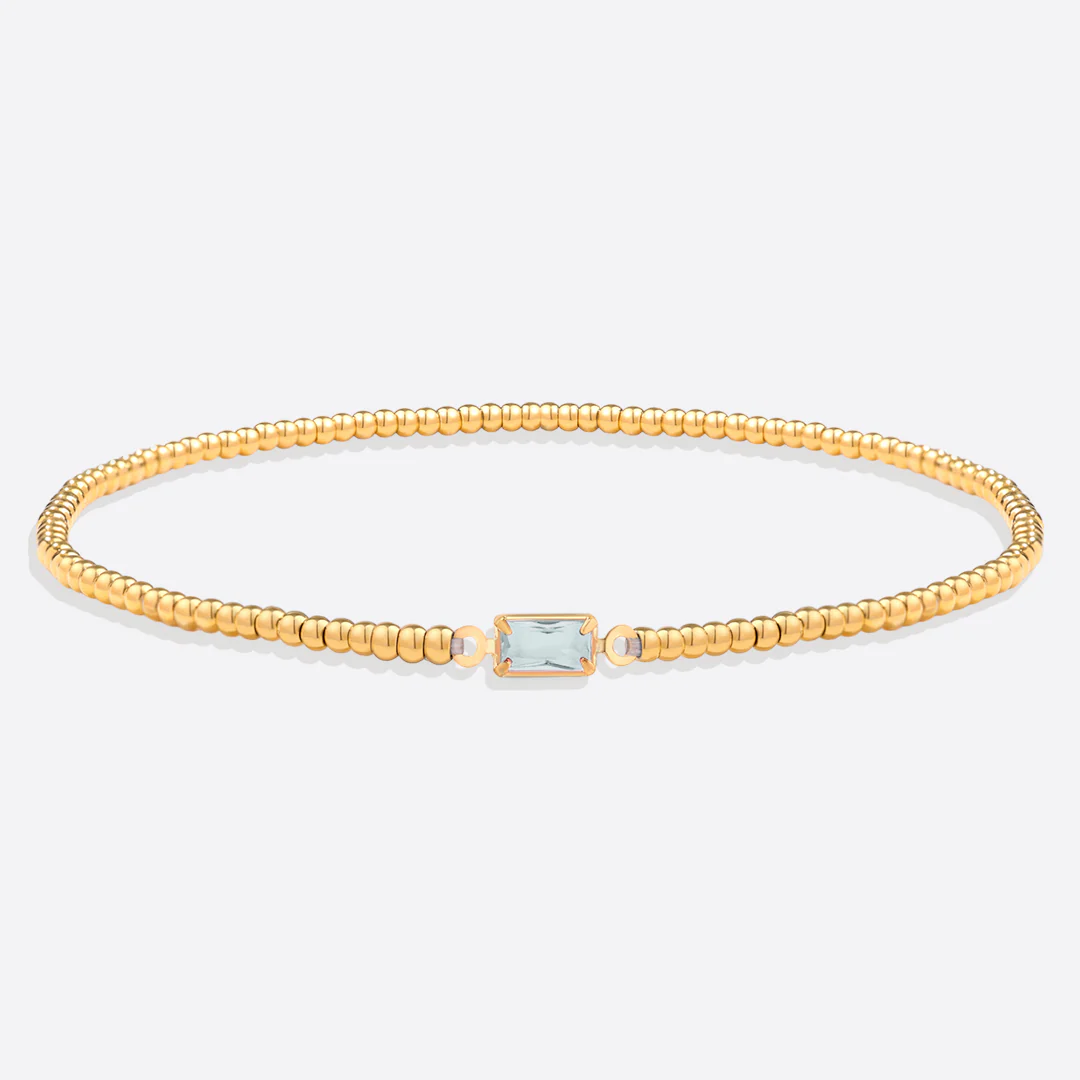 Gold Beaded Birthstone Bracelet - Image 29