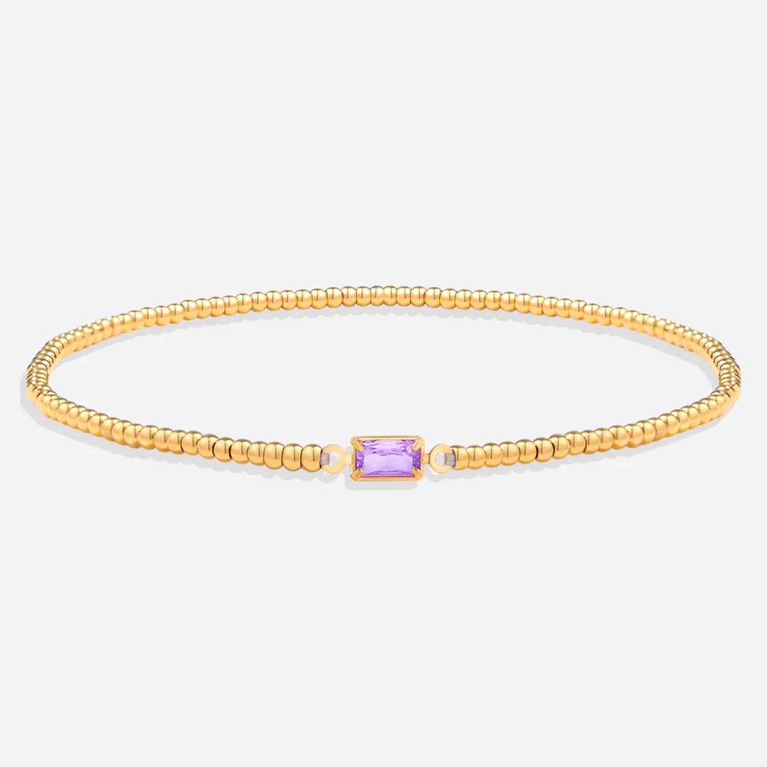 Gold Beaded Birthstone Bracelet - Image 32