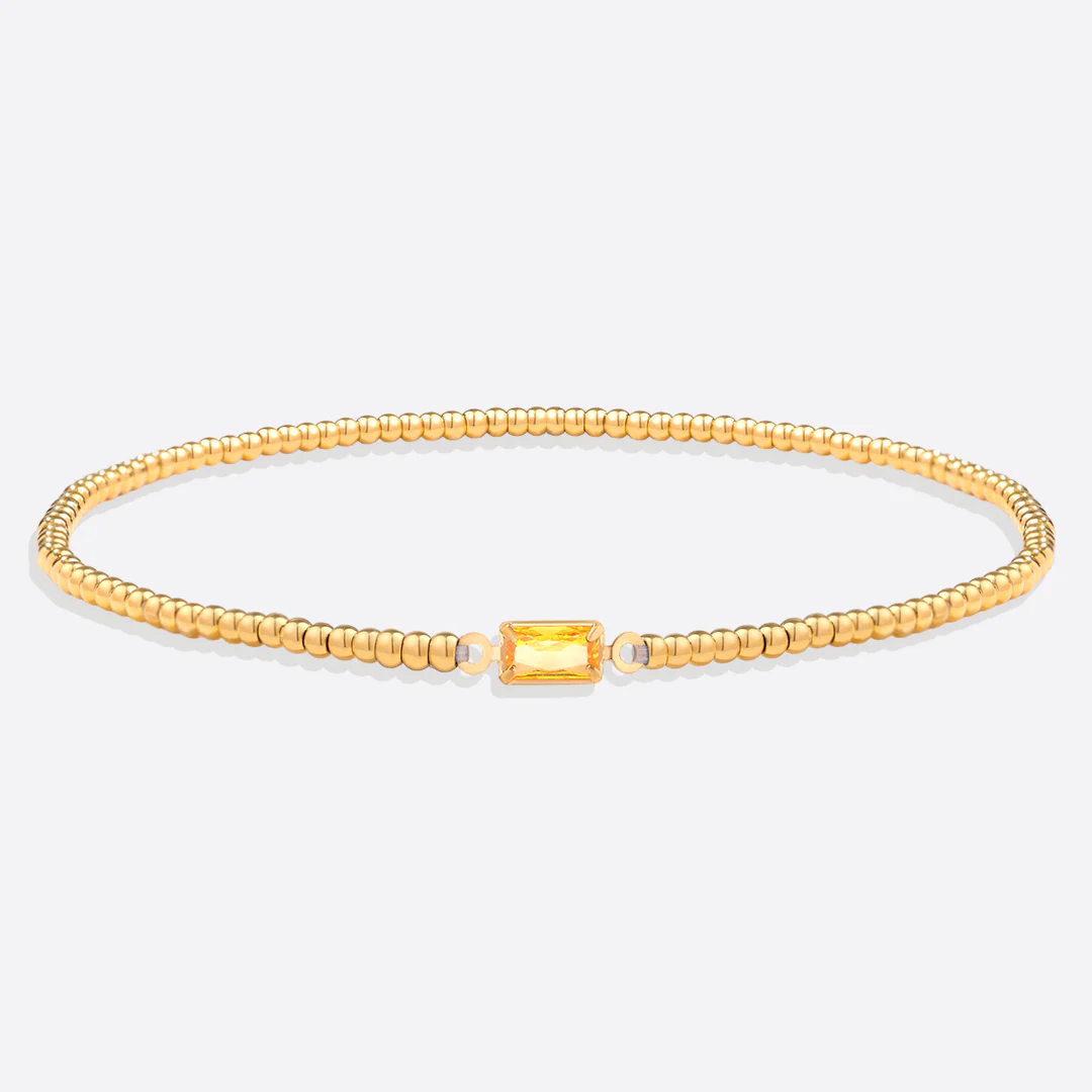 Gold Beaded Birthstone Bracelet - Image 38