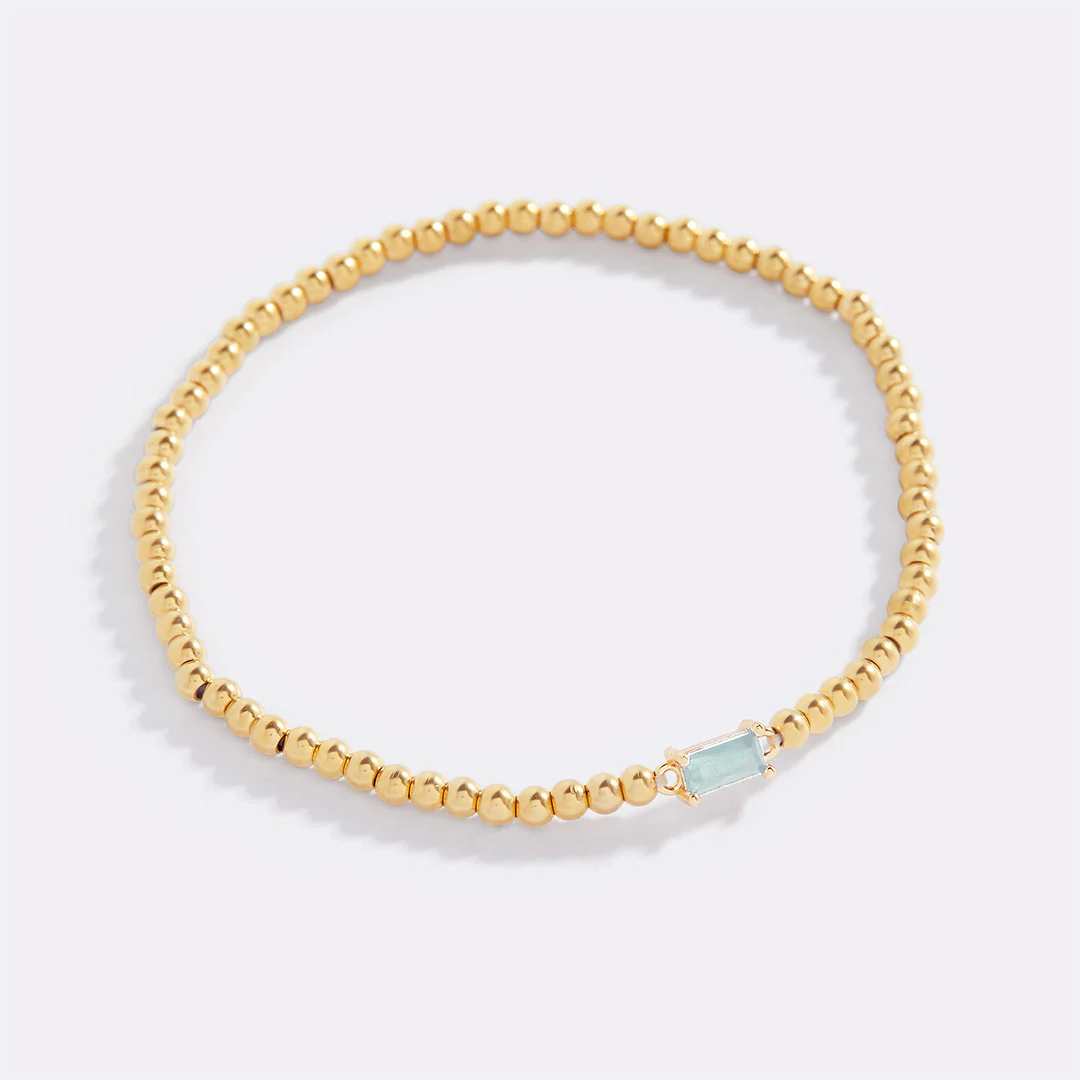 Gold Beaded Birthstone Bracelet - Image 47