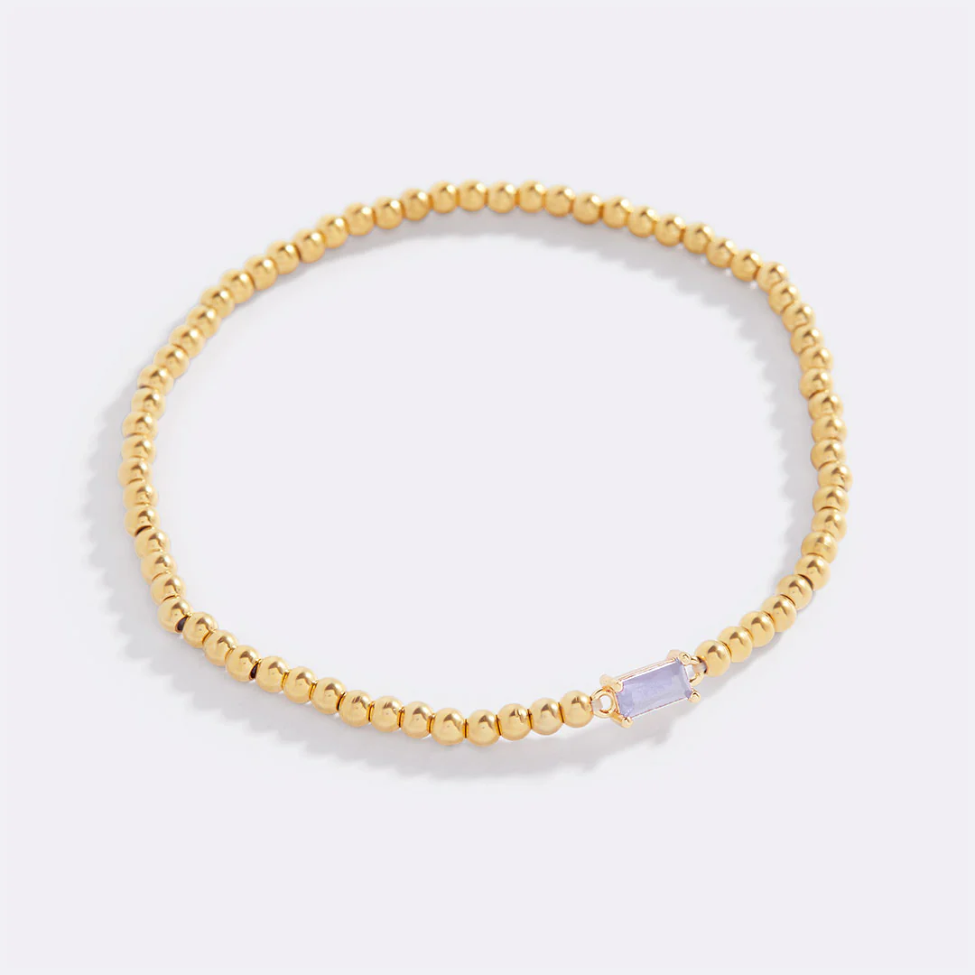 Gold Beaded Birthstone Bracelet - Image 52