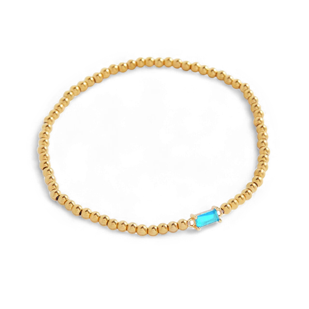 Gold Beaded Birthstone Bracelet - Image 67