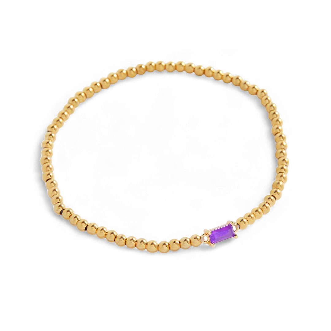Gold Beaded Birthstone Bracelet - Image 68