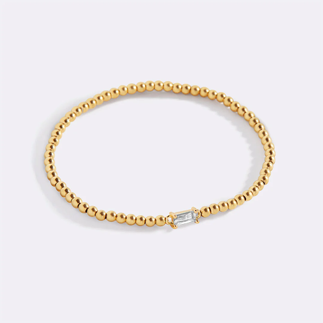 Gold Beaded Birthstone Bracelet - Image 82