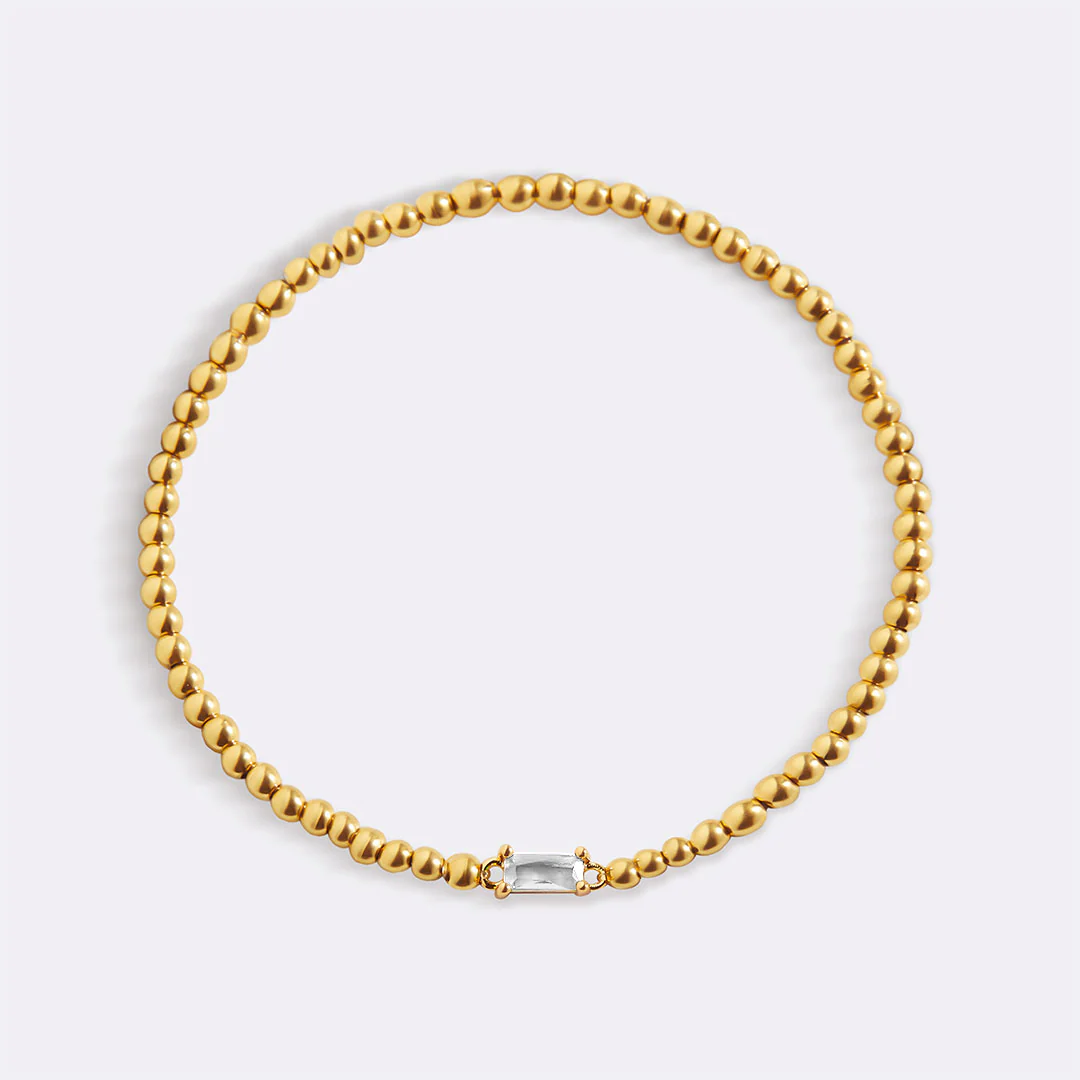 Gold Beaded Birthstone Bracelet - Image 83