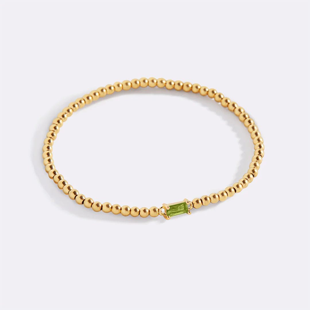 Gold Beaded Birthstone Bracelet - Image 90