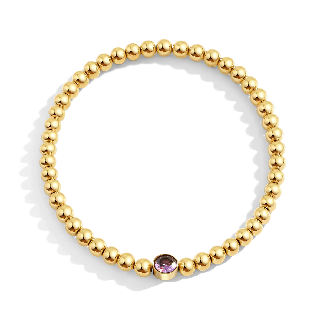 Gold Beaded Bubble Birthstone Bracelet - Image 10