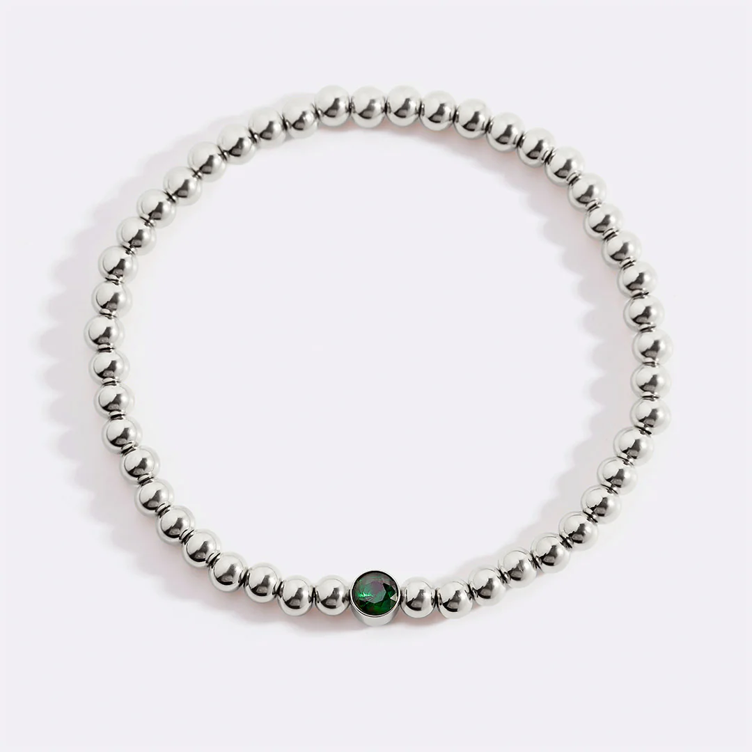 Gold Beaded Bubble Birthstone Bracelet - Image 107