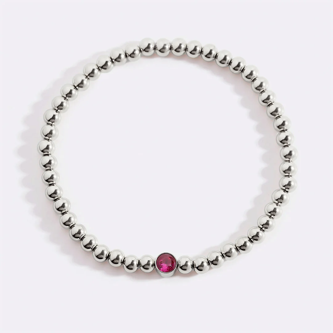 Gold Beaded Bubble Birthstone Bracelet - Image 109