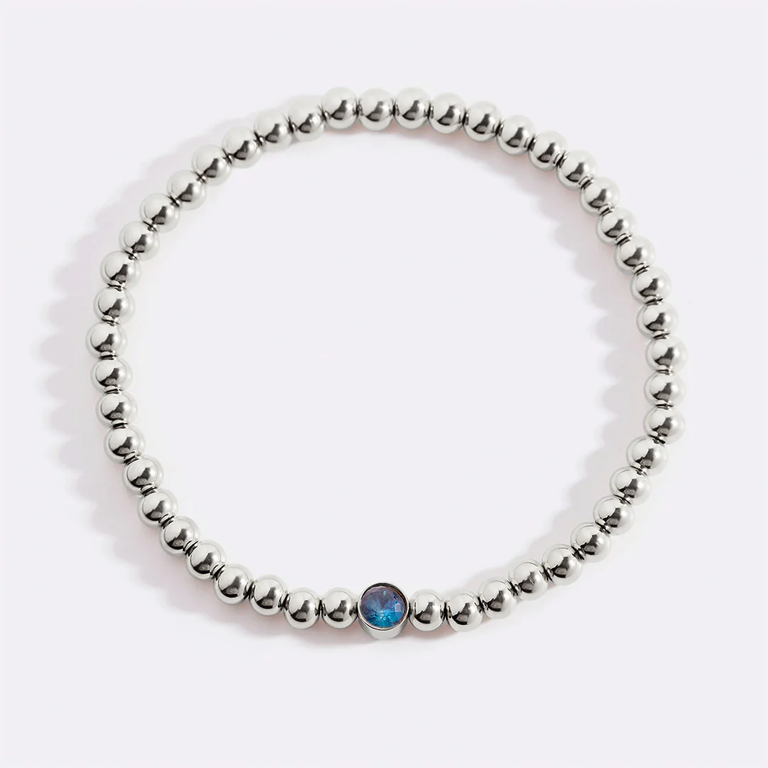 Gold Beaded Bubble Birthstone Bracelet - Image 114
