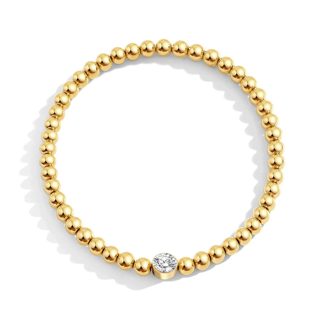 Gold Beaded Bubble Birthstone Bracelet - Image 12