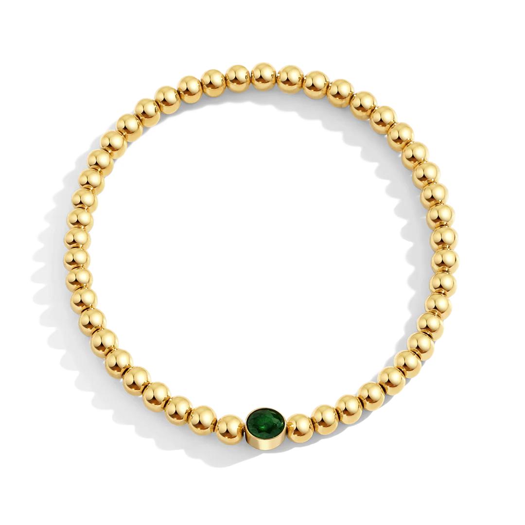 Gold Beaded Bubble Birthstone Bracelet - Image 13