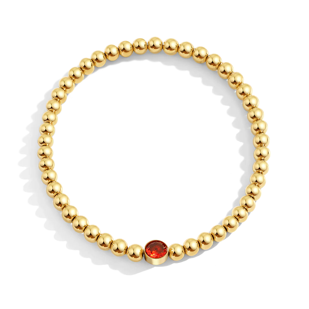 Gold Beaded Bubble Birthstone Bracelet - Image 15