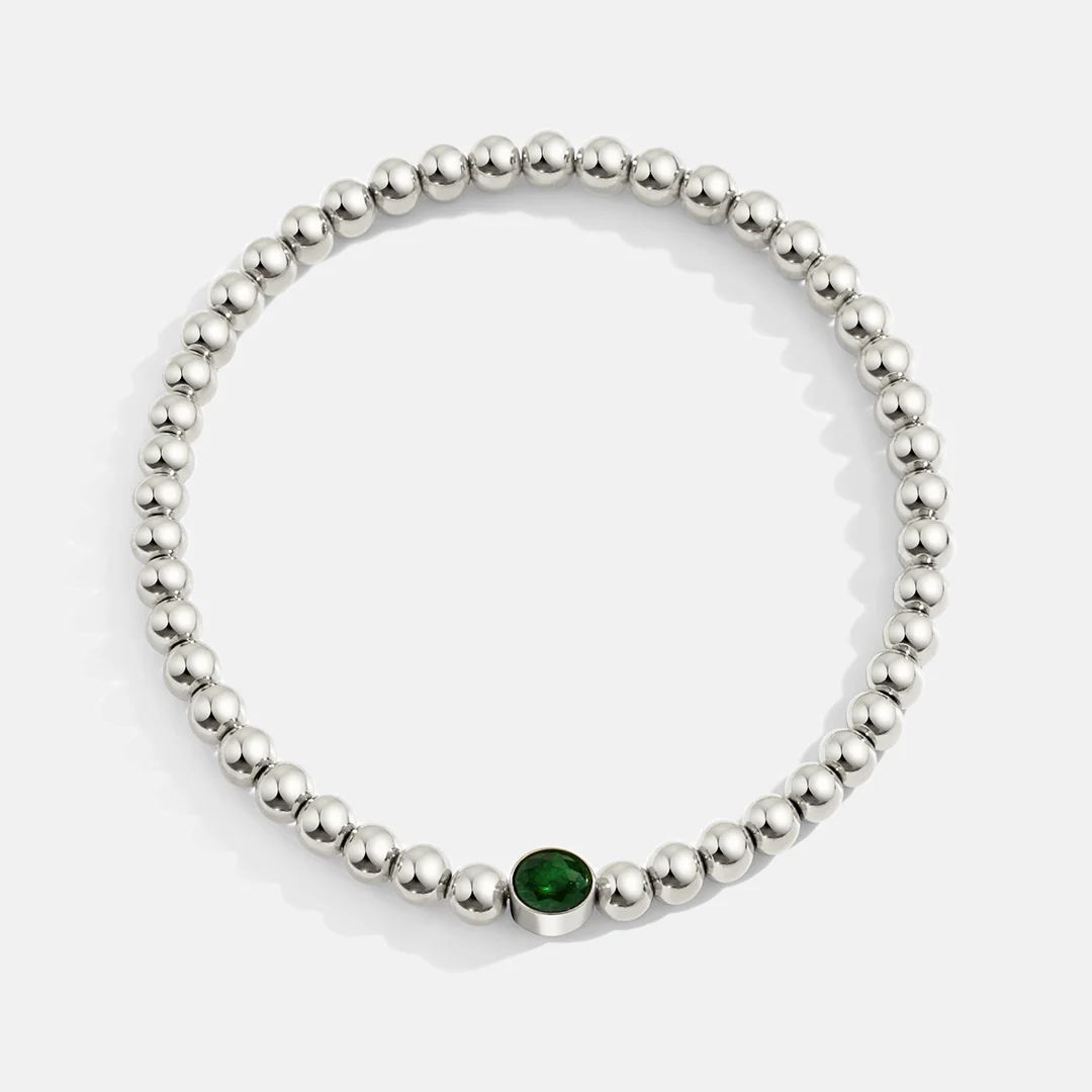 Gold Beaded Bubble Birthstone Bracelet - Image 30