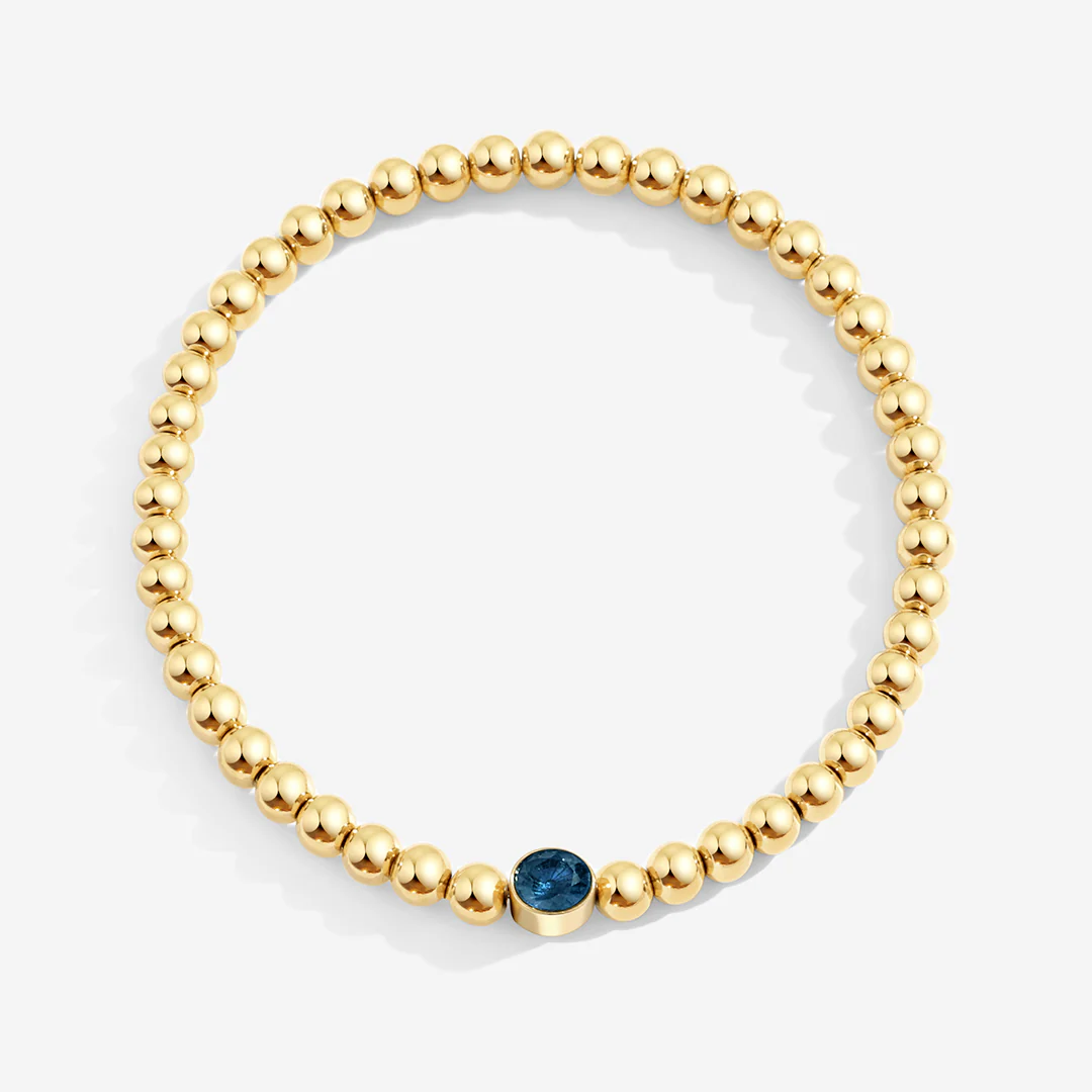 Gold Beaded Bubble Birthstone Bracelet - Image 38