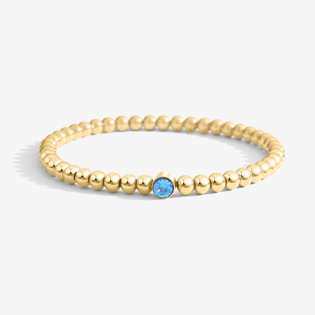 Gold Beaded Bubble Birthstone Bracelet - Image 51