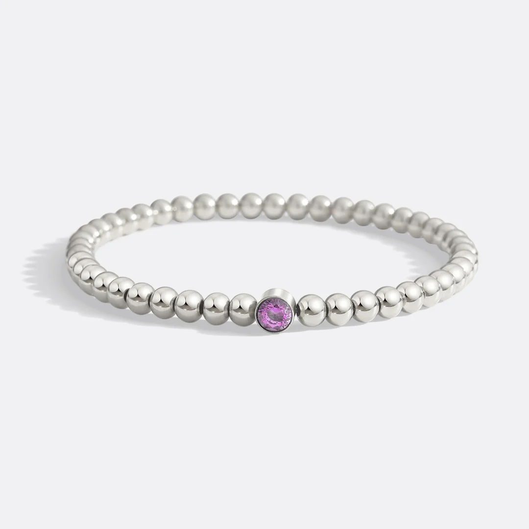 Gold Beaded Bubble Birthstone Bracelet - Image 56