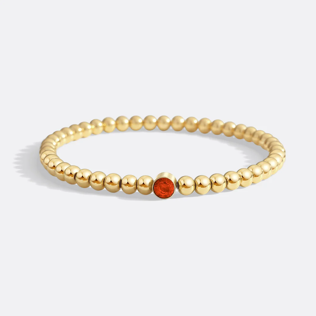 Gold Beaded Bubble Birthstone Bracelet - Image 67