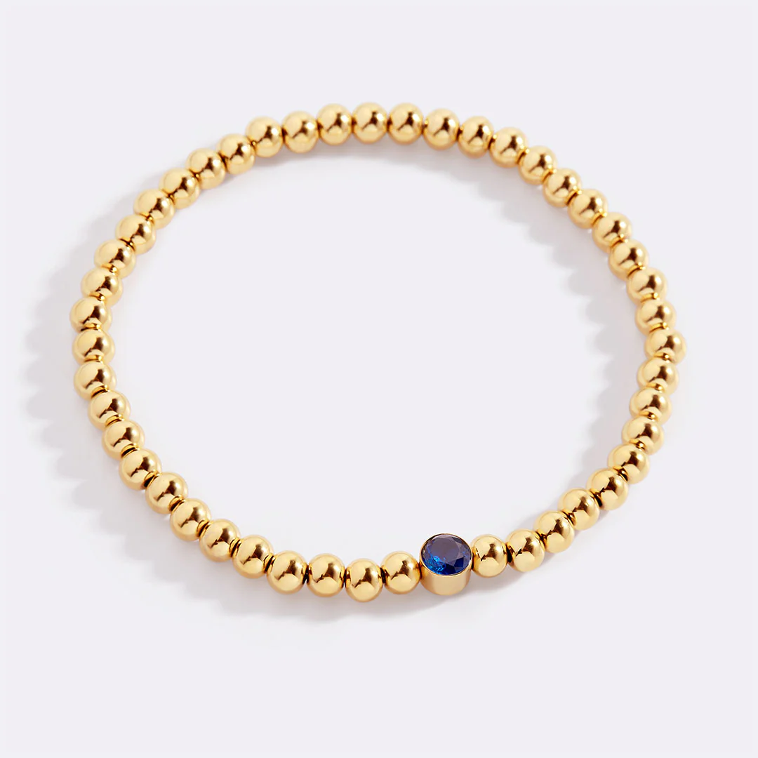 Gold Beaded Bubble Birthstone Bracelet - Image 95