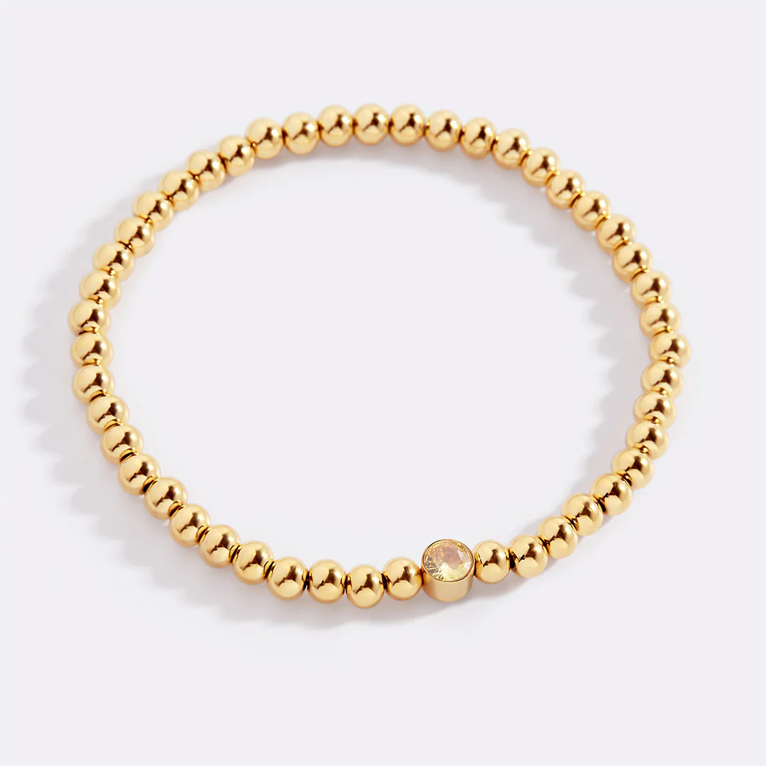 Gold Beaded Bubble Birthstone Bracelet - Image 99