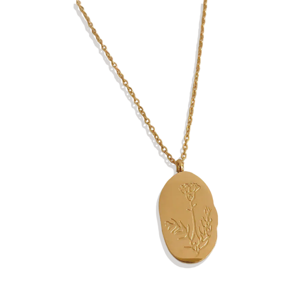 Gold Birth Flower Pendant Necklace - Image 10