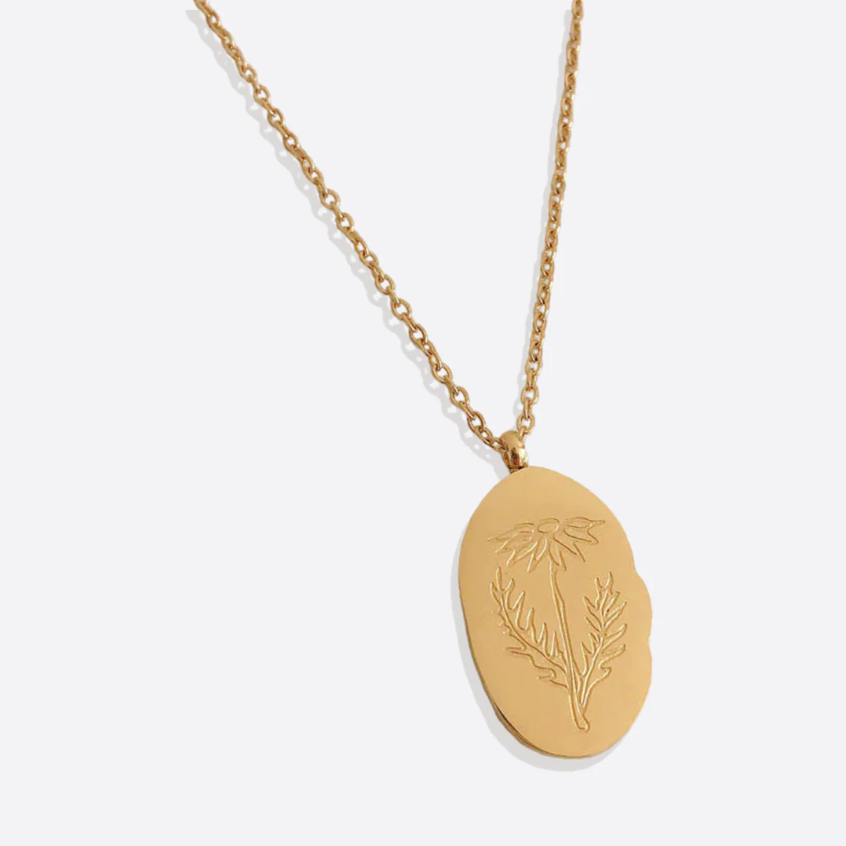 Gold Birth Flower Pendant Necklace - Image 31