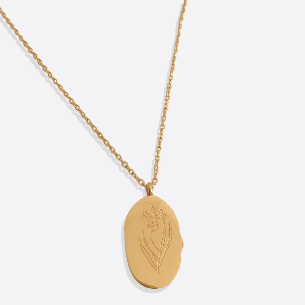 Gold Birth Flower Pendant Necklace - Image 34