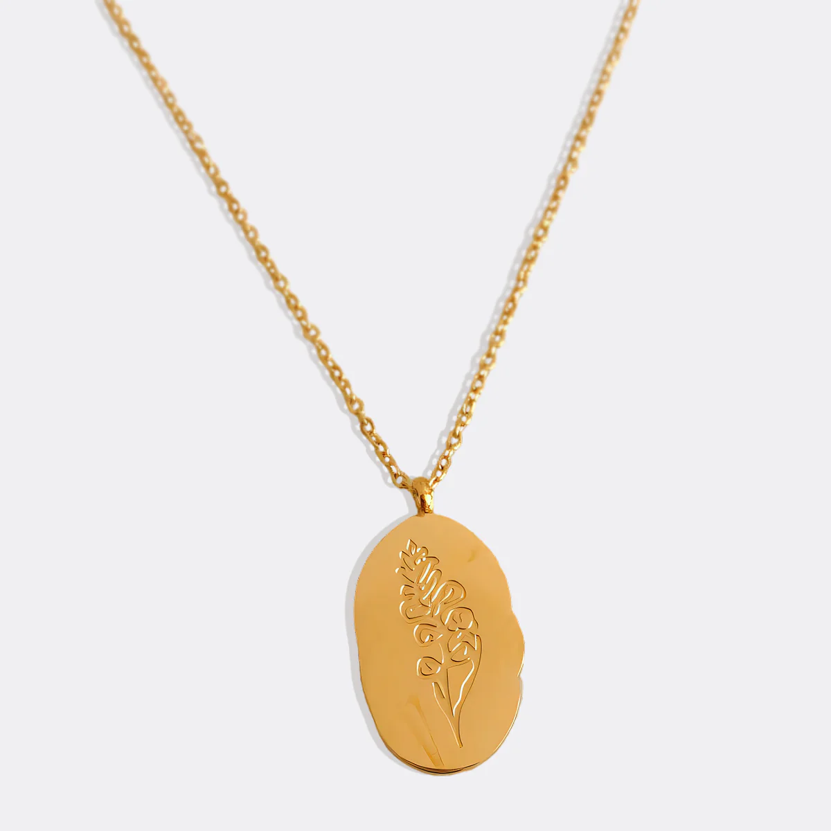 Gold Birth Flower Pendant Necklace - Image 40