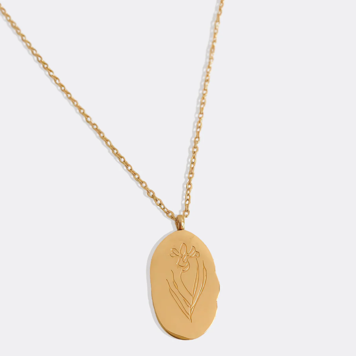 Gold Birth Flower Pendant Necklace - Image 42