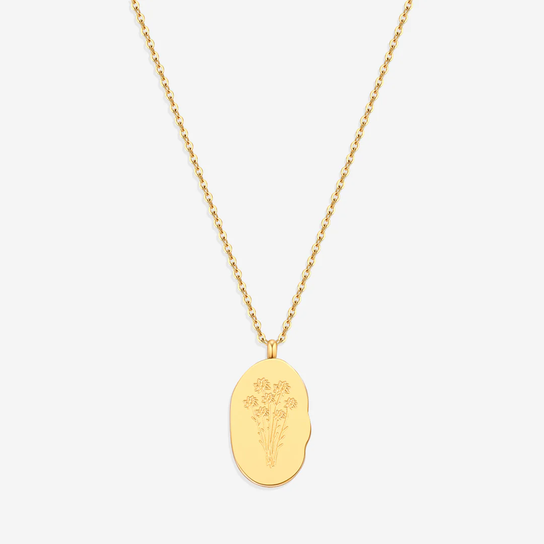 Gold Birth Flower Pendant Necklace - Image 62