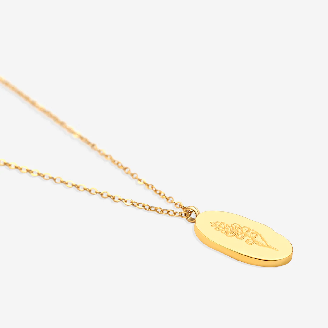 Gold Birth Flower Pendant Necklace - Image 7
