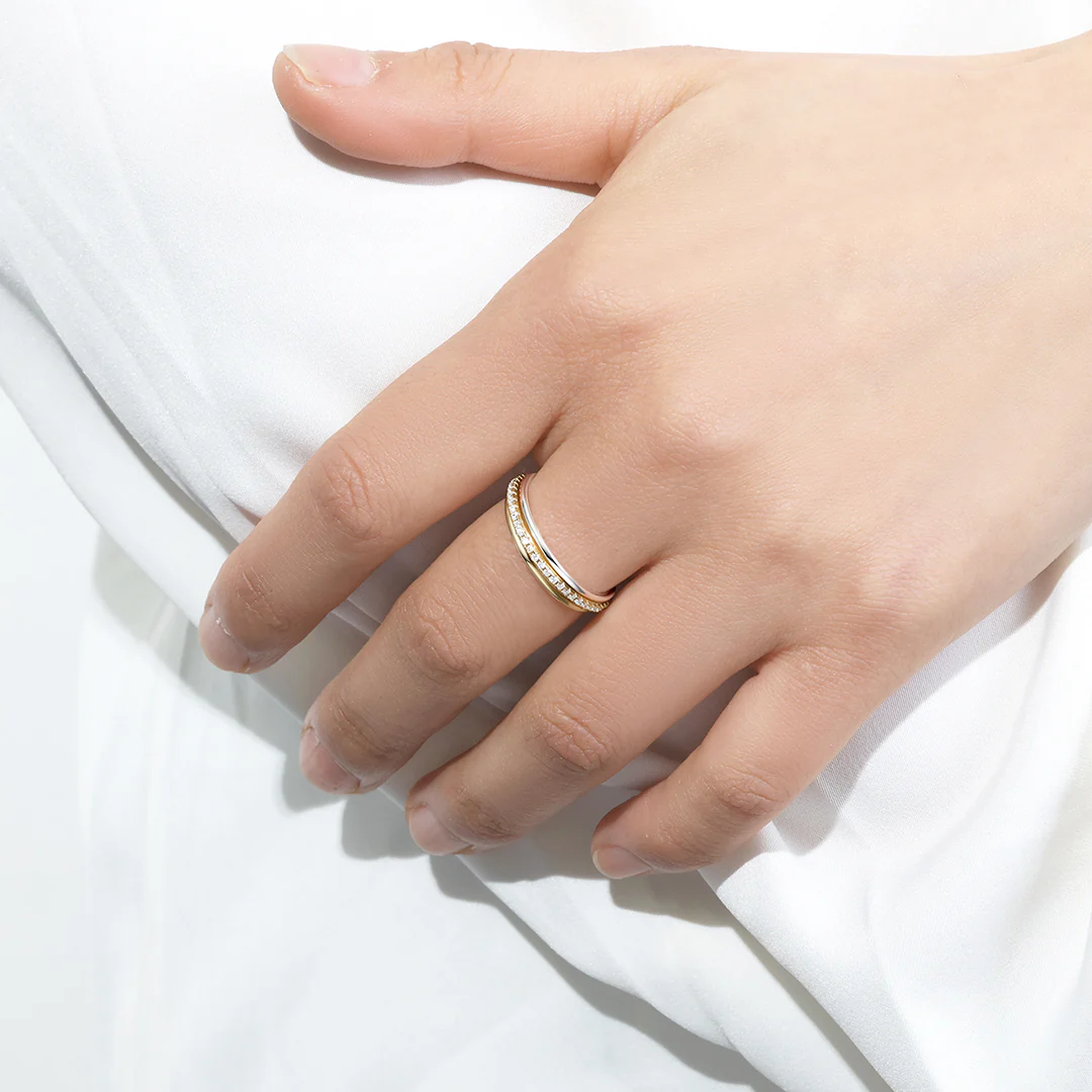 Gold and Silver Stacking Ring Set - Image 3