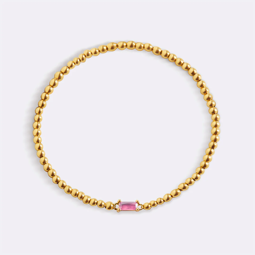 Gold Beaded Birthstone Bracelet - Image 22