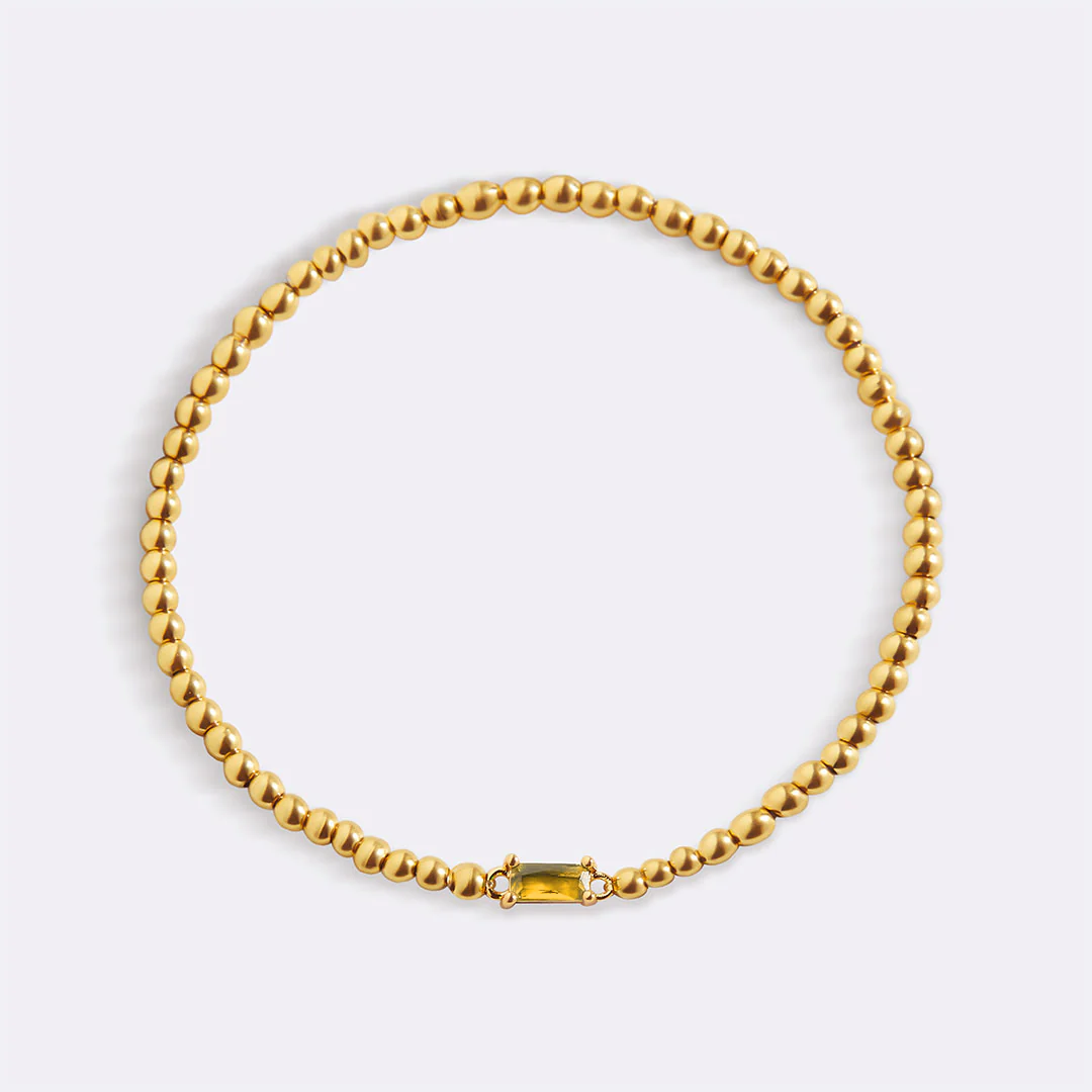 Gold Beaded Birthstone Bracelet - Image 24
