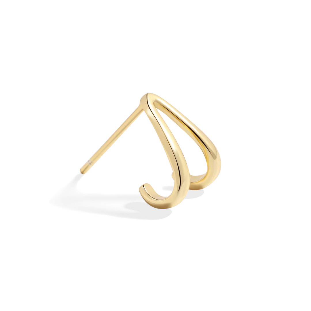 Gold Wishbone Huggie Earrings - Image 7