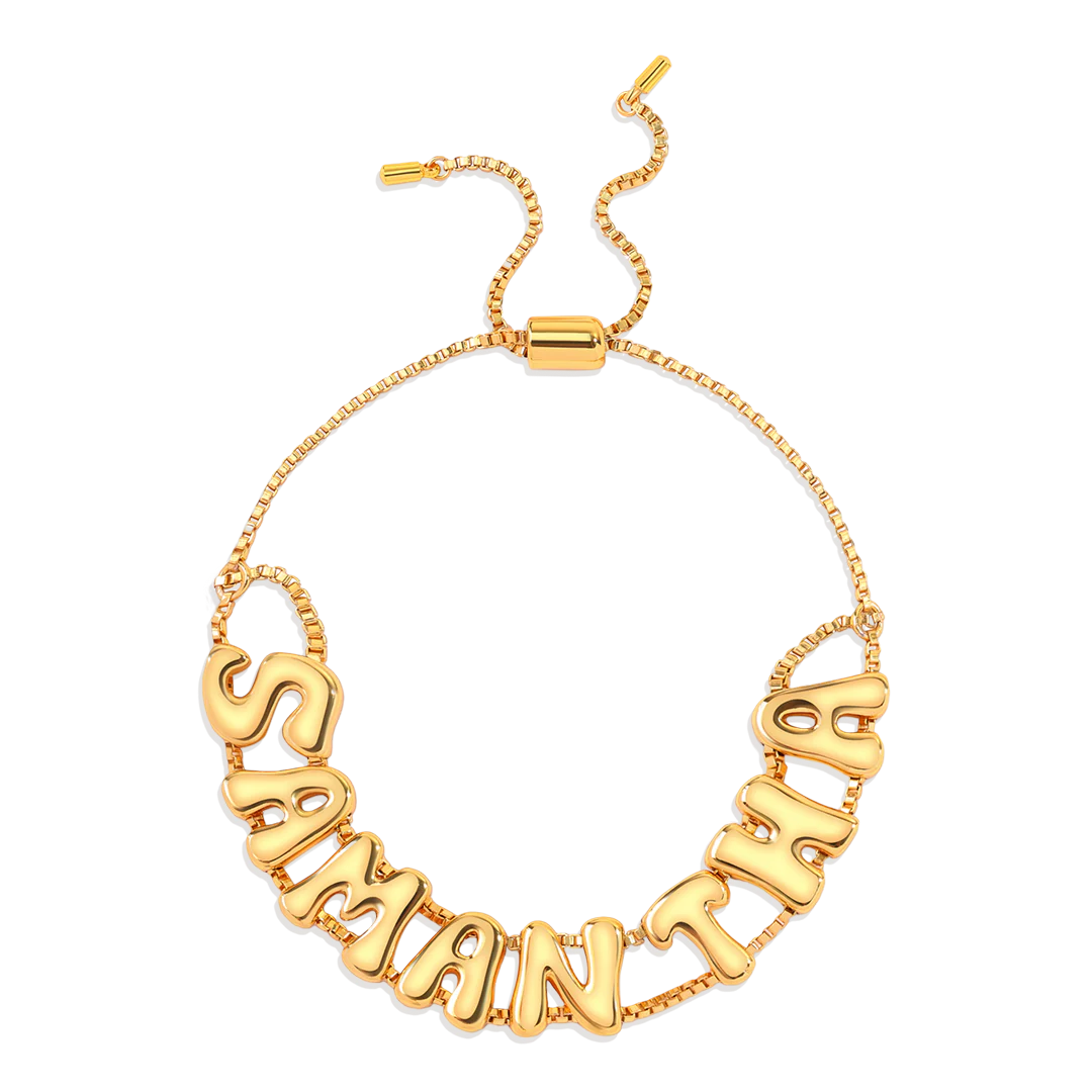 Groovy Adjustable Chain Name Bracelet - Image 3